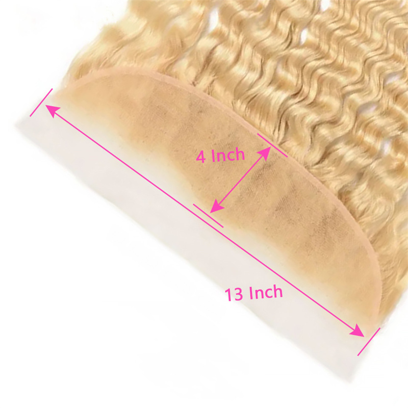 13x4 613# Virgin Hair Deep Wave Lace Frontal - 图片 3